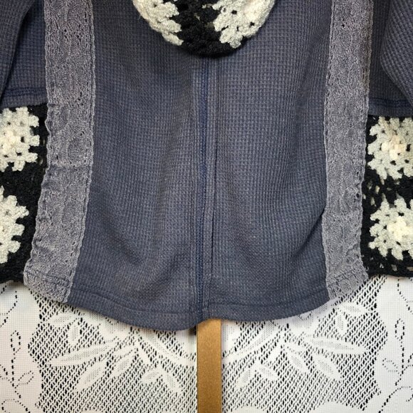 POL Granny Square V-Neck BOHO Hoodie L - Picture 8 of 13